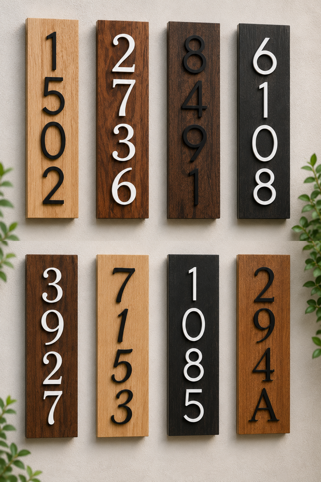 Custom House Numbers – Wood Plaque