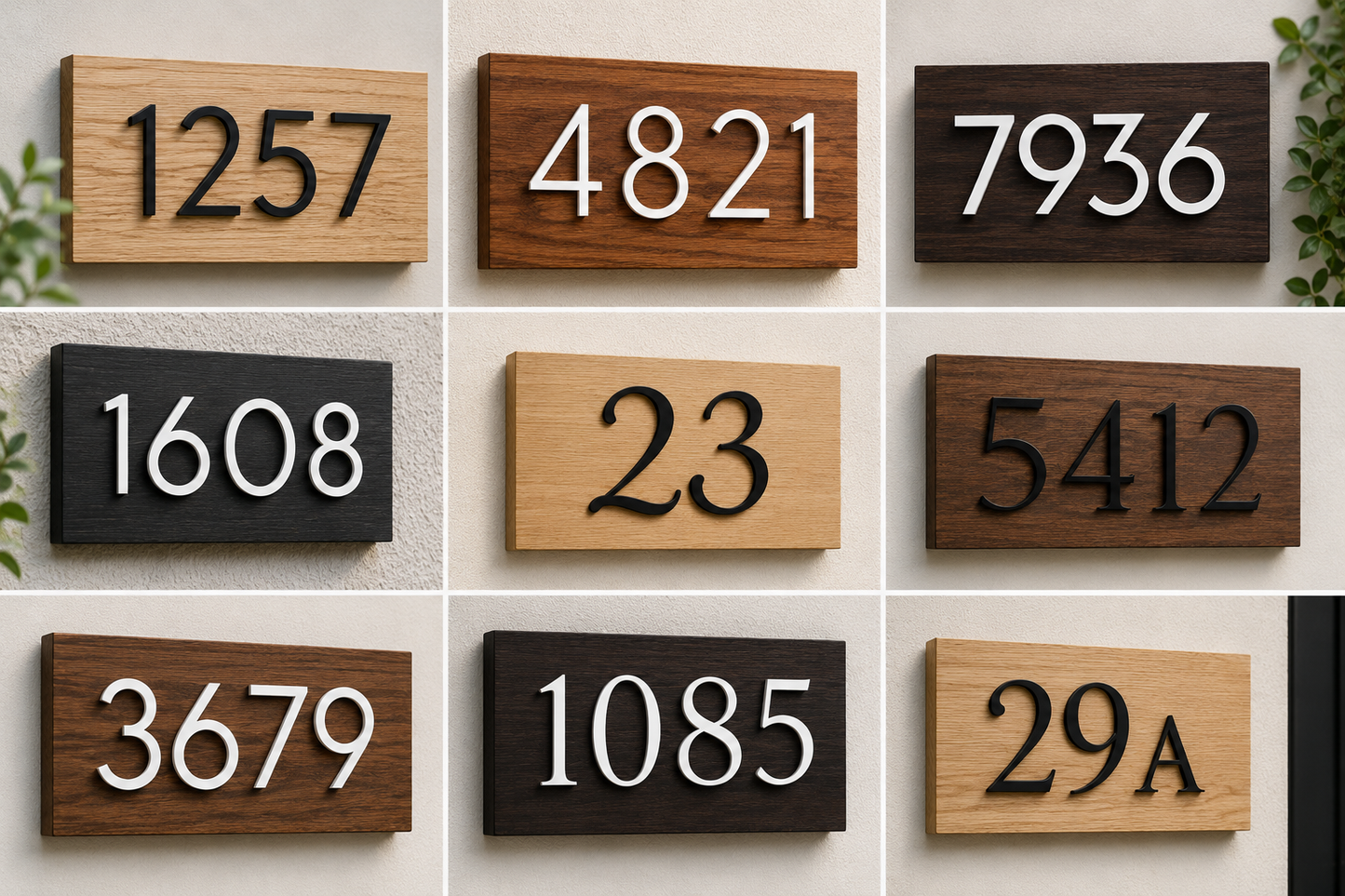 Custom House Numbers – Wood Plaque