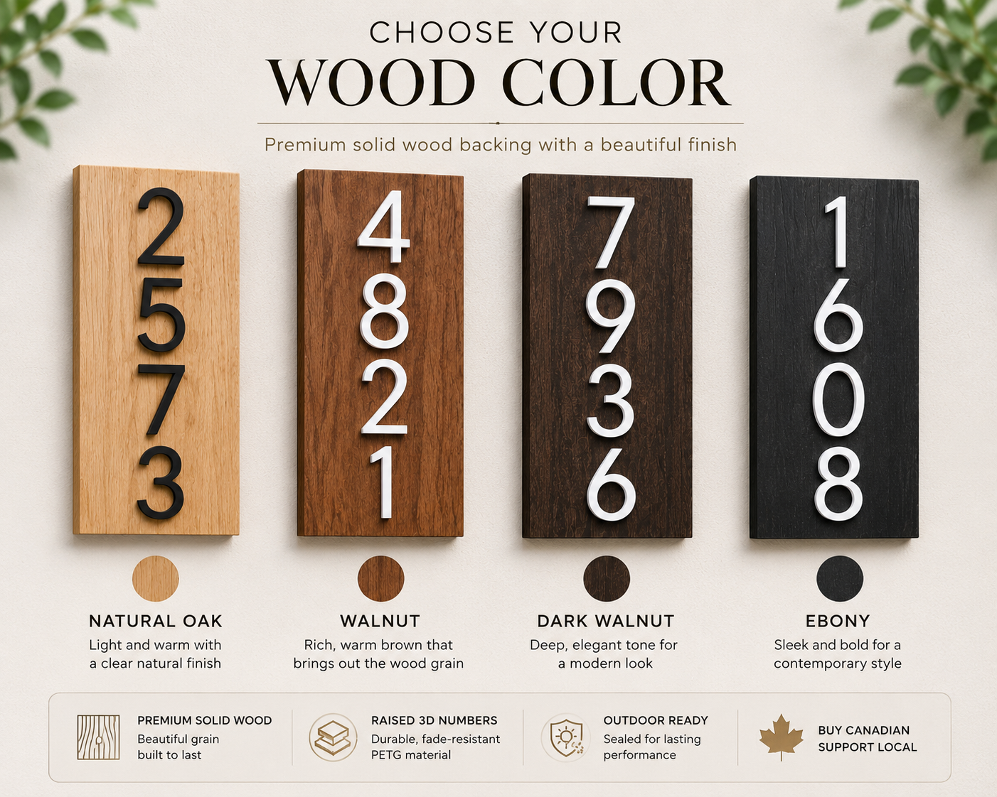 Custom House Numbers – Wood Plaque