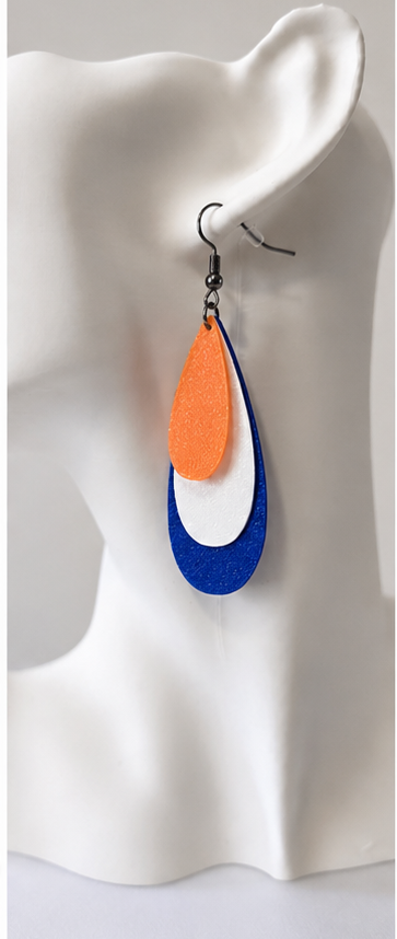 Oilers Inspired 3D Printed Earrings