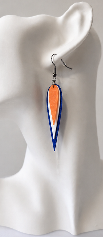 Oilers Inspired 3D Printed Earrings