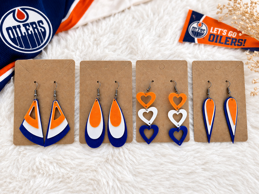 Oilers Inspired 3D Printed Earrings
